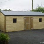 Wooden Garage using shiplap timber on outside