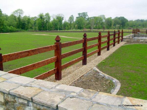 Morticed Larch Timber Fence