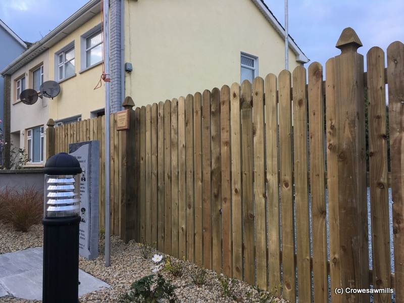 Closed Panel Fence using Roundtop Boards & Special Top Posts-Erected in Carrigallen November 2016