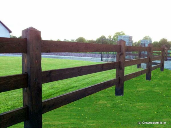 Morticed Diamond Top Fence with 3 Rail