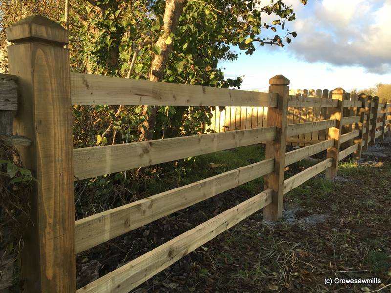 Morticed Post & Rail Fence using Larch Posts & PAO Rails-looking good in Dromod-October 2016