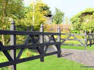 Cresote Timber Fence with Diagonals