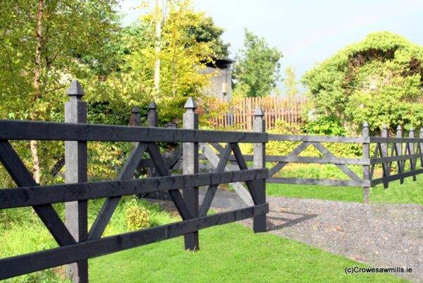 Cresote Timber Fence with Diagonals