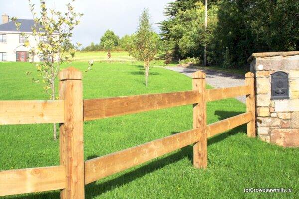 Diamond Top Morticed Timber Fence