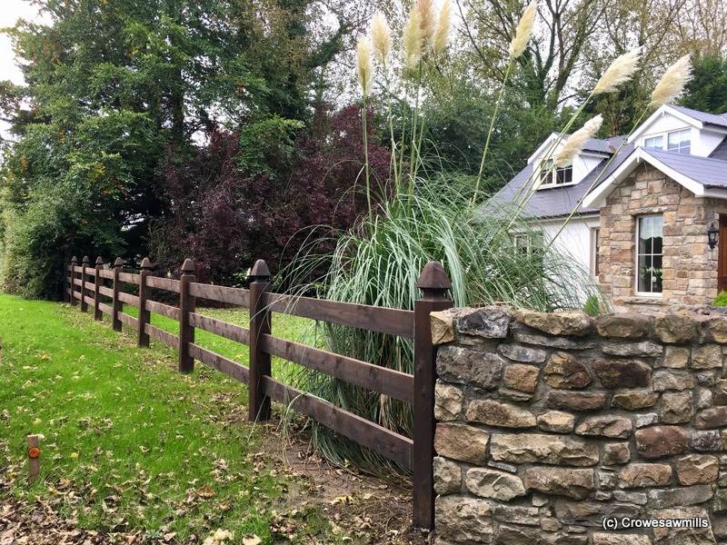 3- Rail Morticed Fence using Special Top Larch Posts – Supplied & Fitted September 2016