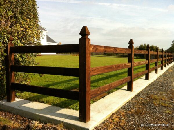 3 Rail Morticed Timber Fence