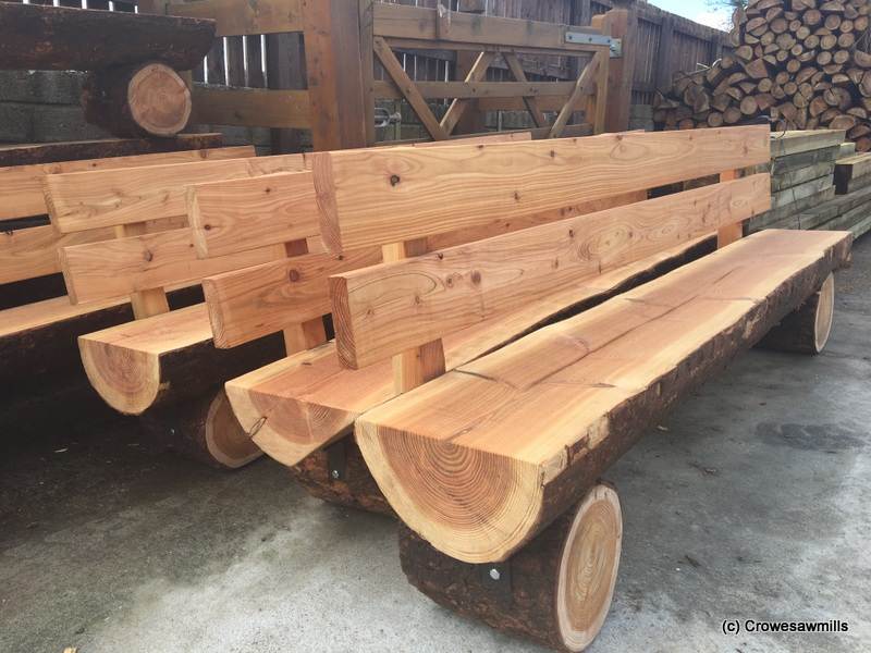 Larch Log Benches supplied in April 2019