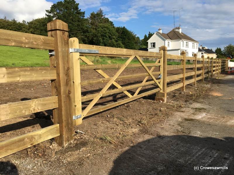 Timber Paddock Gate 3.6m fitted into Mortice Fence – August 2019