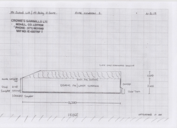 l shape rear elevation