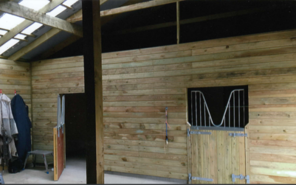 Inside of stable barn